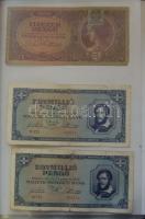 Vegyes hobbi gyűjtemény a pengő időszakból 62db bankjeggyel, albumban T:vegyes