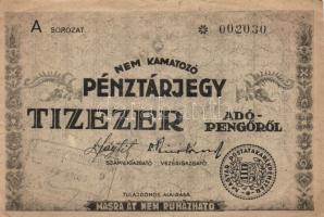 1946. 10.000AP pénztárjegy "Másra Át Nem Ruházható" T:III