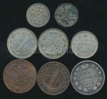 Oroszország 1849. 20k Ag + 1883. 1k + 1903. 1k + 1905-1915. 5k Ag (2x) + 10k Ag + 15k Ag T:2,2-,3 / Russia 1849. 20 Kopeks Ag + 1883. 1 Kopek + 1903. 1 Kopek + 1905-1915. 5 Kopeks Ag (2x) + 10 Kopeks Ag + 15 Kopeks Ag (2x) C:XF,Vf,F