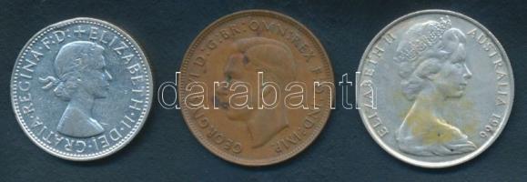 Ausztrália 1948. 1P + 1962. 1Fl Ag + 1966. 50c Ag T:2,3 ph. /
Australia 1948. 1 Penny + 1962. 1 Flor...