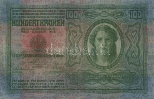 1912. 100K ritka cseh bélyeggel T:II-