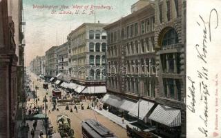 St Louis Washington Avenue with trams