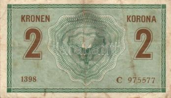 1914. 2K gúnyrajzzal T:III + 1919. 5K "Osztrák-Magyar Bank..." gúnyrajzzal T:IV