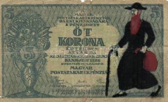 1914. 2K gúnyrajzzal T:III + 1919. 5K "Osztrák-Magyar Bank..." gúnyrajzzal T:IV