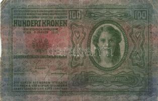 1902. 1000k + 1912. 100K + 1914. 50K + 1915. 10K mindegyik "Felülbélyegzés 1919. jan.16. Szent-...