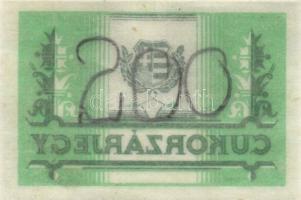 Kossuth címerrel ellátott cukorzárjegy (8x),mindegyik hátulján ceruzával értékjelzés:10,200,1000 T:I...