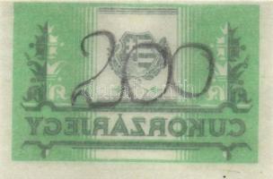 Kossuth címerrel ellátott cukorzárjegy (8x),mindegyik hátulján ceruzával értékjelzés:10,200,1000 T:I...