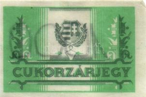 Kossuth címerrel ellátott cukorzárjegy (8x),mindegyik hátulján ceruzával értékjelzés:10,200,1000 T:I...