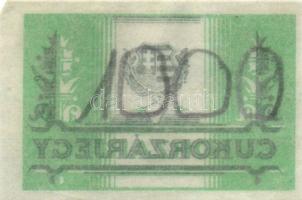 Kossuth címerrel ellátott cukorzárjegy (8x),mindegyik hátulján ceruzával értékjelzés:10,200,1000 T:I...