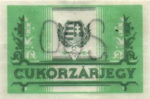 Kossuth címerrel ellátott cukorzárjegy (8x),mindegyik hátulján ceruzával értékjelzés:10,200,1000 T:I...