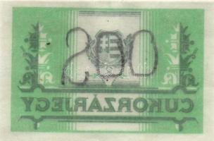 Kossuth címerrel ellátott cukorzárjegy (8x),mindegyik hátulján ceruzával értékjelzés:10,200,1000 T:I...