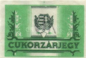 Kossuth címerrel ellátott cukorzárjegy (8x),mindegyik hátulján ceruzával értékjelzés:10,200,1000 T:I...