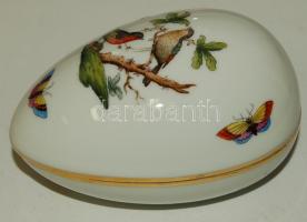 Sorszámozott Rothschild-mintás Herendi porcelán tojás / Numbered Herend chinaware egg 12x8 cm