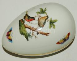 Sorszámozott Rothschild-mintás Herendi porcelán tojás / Numbered Herend chinaware egg 12x8 cm