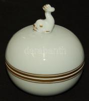 Halacskás Herendi porcelán szelence / Herend chinaware box 12x11 cm