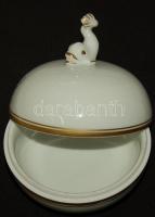 Halacskás Herendi porcelán szelence / Herend chinaware box 12x11 cm