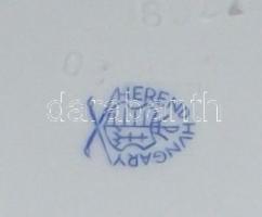 Viktória-mintás Herendi porcelán amforácska rózsás tetővel / Herend chinaware 10 cm