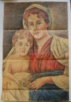 2 db Farkas jelzéssű rajz : Vándor, ceruza-papír 28x38 cm (apró szakadások) + Anya gyermekével