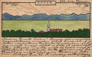 Cífer hand-painted card Ga.