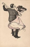 Táncoló pár, Simplicissimus-Karte Serie I. Nr. 3. s: Reznicek, Dancing couple, Simplicissimus-Karte Serie I. Nr. 3. s: Reznicek