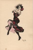 Spanish dancing lady, Simplicissimus-Karte Serie I. Nr. 7. s: Reznicek, Spanyol táncosnő, Simplicissimus-Karte Serie I. Nr. 7. s: Reznicek