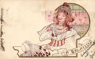 Art Nouveau, Brussels lace litho