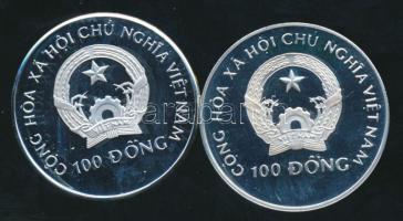 Vietnám 1989-1990. 100D Ag (2x) "Nyári és Téli Olimpia" T:PP Csak 10000db! / 
Vietnam 1989...