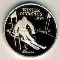 Új-Zéland 1994. 5$ Ag "XVII. Téli Olimpia" T:PP /  New Zealand 1994. 5 Dollars Ag "Winter Olympics" C:PP