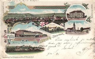 Fehring with railway station litho