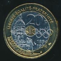Franciaország 1994. 20Fr "Pierre de Coubertin" T:2 /
France 1994. 20 Francs "Founder ...