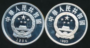 Kínai Köztársaság 1993-1994. 10Y Ag (2x) "Olimpiai Játékok / Ökölvívás + Vívás" T:PP 30.00...