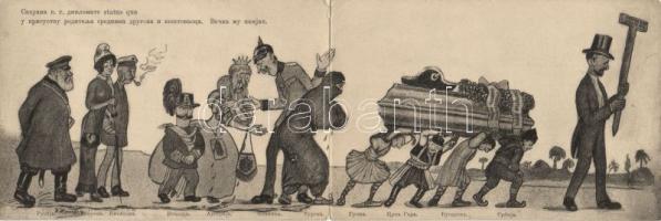 Military WWI propaganda, humour folding card (Rb)