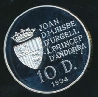 Andorra 1994. 10D Ag "XXVI. Nyári Olimpia" T:PP /
Andorra 1994. 10 Diners Ag "1996 Su...