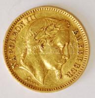 Franciaország/II.Császárság/III.Napóleon 1864BB 20Fr Au 6,45g T:2- / France/Second Empire/Napoleon III 1864BB 20 Francs Au 6,45g C:VF