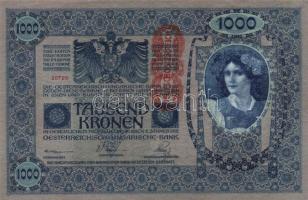 1902. 1000K függőleges "Deutschösterreich" felülnyomással T:I