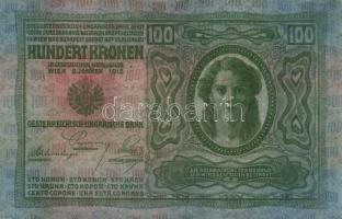 1912. 100K piros "Magyarország" felülnyomással T:I