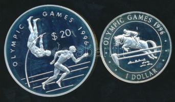 Cook-szigetek 1993-1996. 1$ Ag + 20$ Ag "XXVI. Nyári Olimpia" T:PP /
Cook Islands 1993-199...
