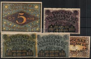 Nagyszőllős 1919. "Ugocsai Világítási Rt." 50f, 1K, 2K, 3K, 5K T:I
