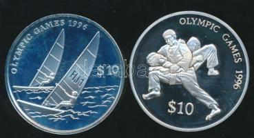 Fidzsi-szigetek 1993-1995. 10$ Ag (2x) "XXVI. Nyári Olimpia" T:PP 20.000db! /
Fiji Islands...