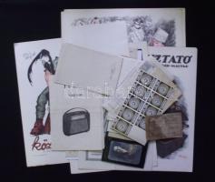 Kis papírrégiség tétel: meghívó Anna-bálra, tagsági könyv, kis ima könyv, Kossuth Lajos levelének másolata + banki iratok, vasúti okmányok, Kner bizonyítvány + 5 db tanácsköztársasági plakát repró.