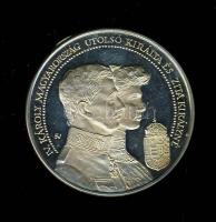 1991. "MÉE Baja-IV.Károly és Zita" ezüstözött ffém emlékérem (d=42,5mm) szign:Sz.G. T:PP