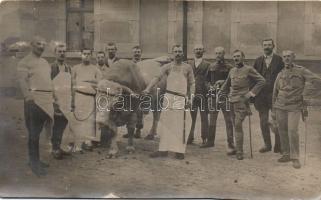 Butchers, soldiers photo