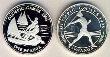 Tonga 1992-1994. 1P Ag (2x) "XXVI. Nyári Olimpia" T:PP / 
Tonga 1992-1994. 1 Paanga Ag (2x...