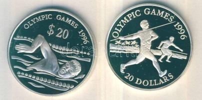 Tuvalu 1994. 20$ Ag (2x) "XXVI. Nyári Olimpia" T:PP /  Tuvalu 1994. 20 Dollars Ag (2x) "1996 Summer Olympic Games" C:PP