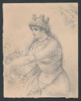 Bg. 1884 jelzéssel: 2 db ceruzarajz 18x30 cm.  13x17 cm