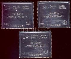 Kanada 1976. 8P Ag + 20P Ag + 25P Ag "XXI. Nyári Olimpia" bélyegalakú sorozat (3x15.55g) T...