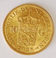 Hollandia 1925. 10G Au "Wilhelmina" 6,729g T:2
Netherlands 1925. 10 Gulden Au "Wilhel...