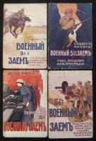 I. Világháborús Orosz propaganda - 4 db használatlan grafikai képeslap / First World War Russian Military propaganda postcards, 4 pieces