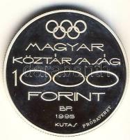 1995. 1000Ft Ag "XXVI. Nyári Olimpia / Négysoros szöveg" PRÓBAVERET tervezet! T:PP Csak 50db! R! /  Hungary 1995. 1000 Forint Ag "Summer Olympics / Atlanta / with four-line text" "TRIAL STRIKE" unpublished essay! C:PP Only 50 examples! RARE