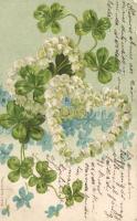 Floral litho Emb. greeting card